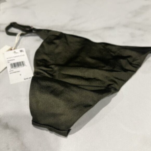 NWT Good American Green Stormy Shine Perfect Fit Bikini Bottom Size 2/Medium - Picture 9 of 9